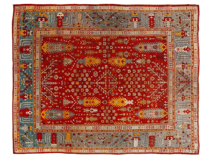 Late 19th Century Antique Oversize Oushak Wool Rug 12' x 15'