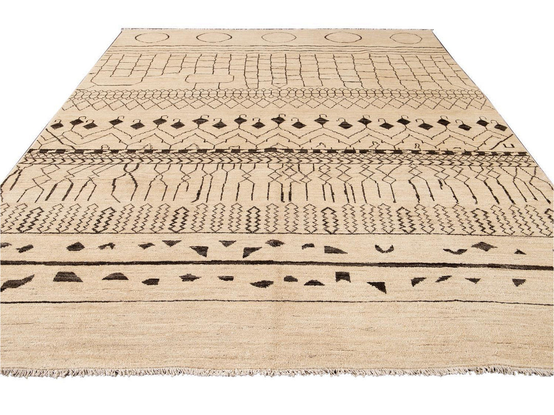 Modern Moroccan Style Wool Rug 9 X 12