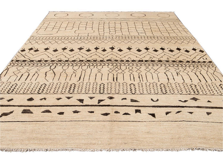 Modern Moroccan Style Wool Rug 9 X 12