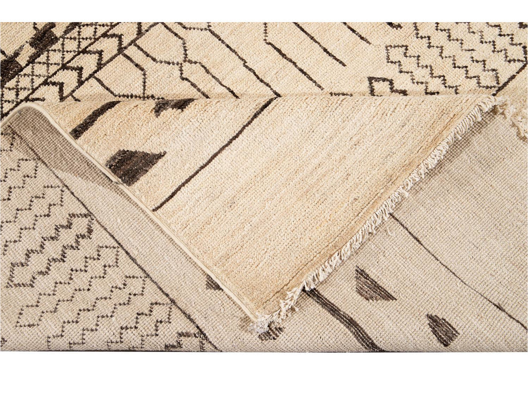 Modern Moroccan Style Wool Rug 9 X 12