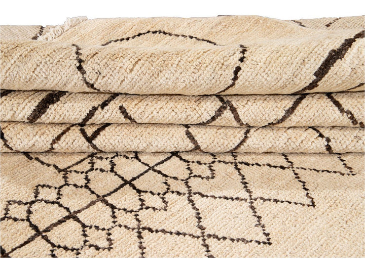 Modern Moroccan Style Wool Rug 9 X 12