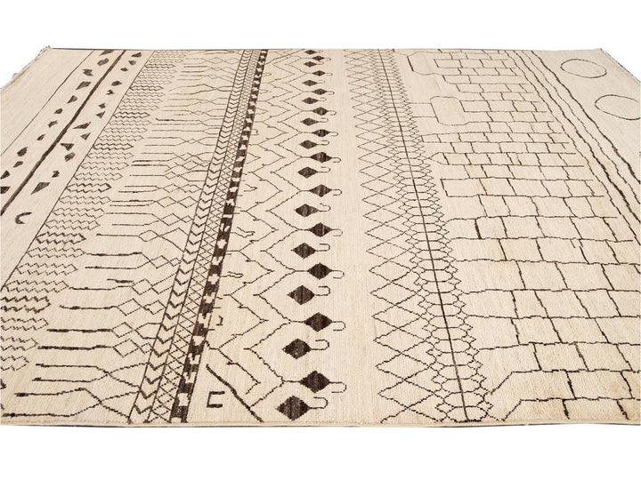 Modern Moroccan Style Wool Rug 9 X 12