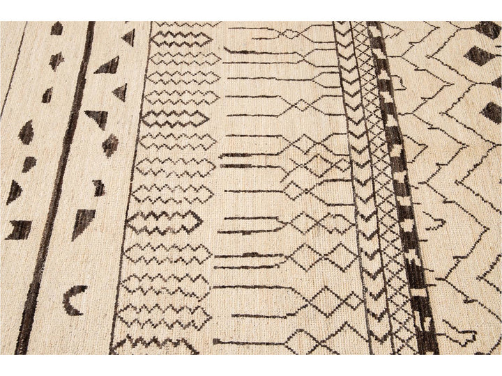 Modern Moroccan Style Wool Rug 9 X 12