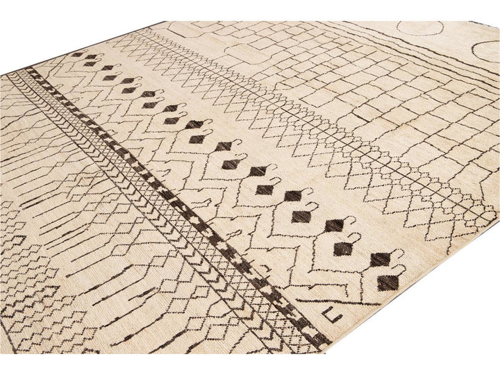 Modern Moroccan Style Wool Rug 9 X 12