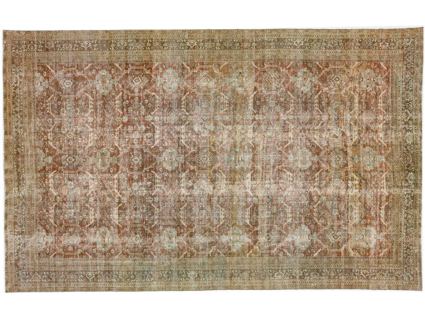 Antique Persian Mahal Wool Rug 11 x 18