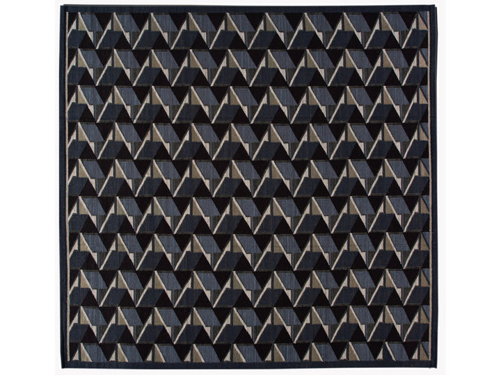 Square Modern swedish Style Handmade Abstract Wool Rug With Black Field