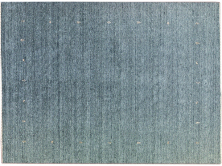 Modern Gabbeh Style Hand-Loom Light Gray Minimalist Pattern Wool Rug