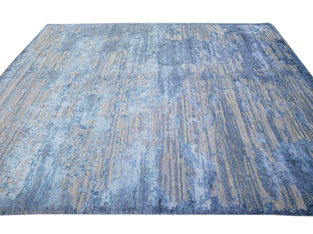 Modern Indian Wool & Silk Rug 8 X 10