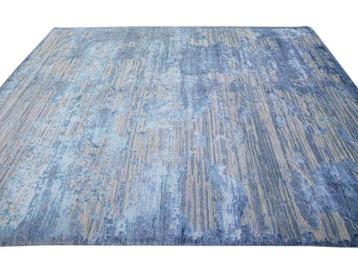 Modern Indian Wool & Silk Rug 8 X 10