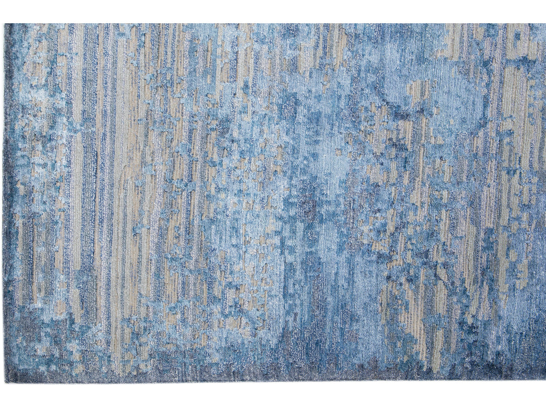 Modern Indian Wool & Silk Rug 8 X 10