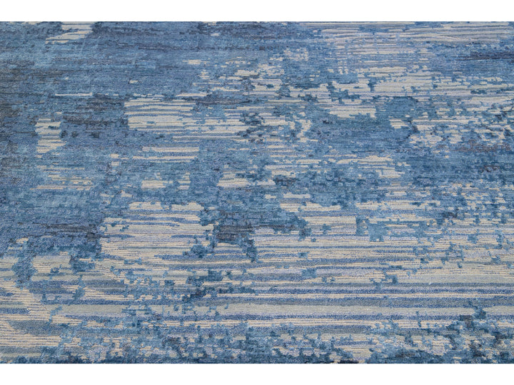 Modern Indian Wool & Silk Rug 8 X 10