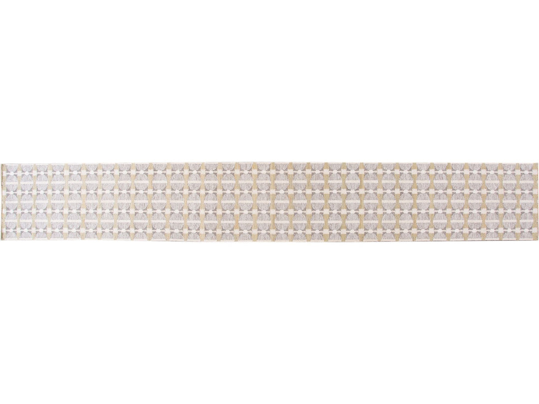 Modern Swedish Style Nude Handmade Geometric Long Wool Runner
