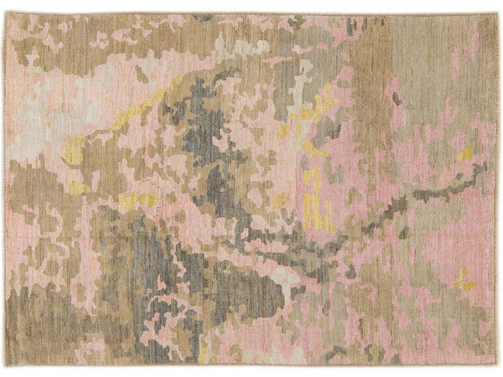 Modern Abstract Wool Rug 7 X 8