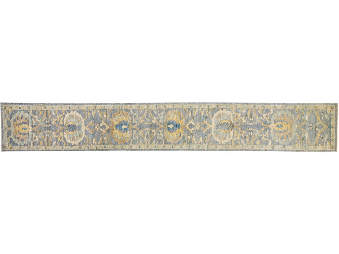Modern Sultanabad Long Wool Runner 4 X 26