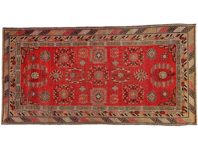 Vintage Khotan Wool Rug 4 X 9