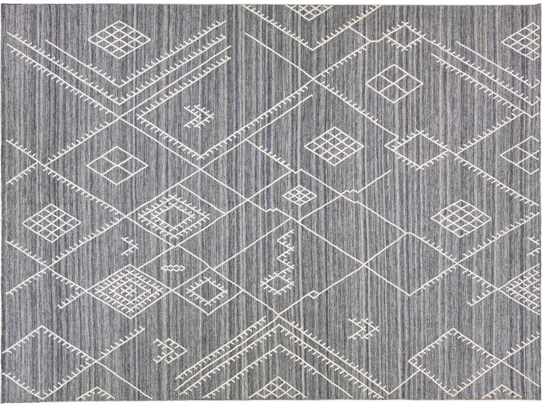 Modern Flaweave Wool Rug 10 X 14