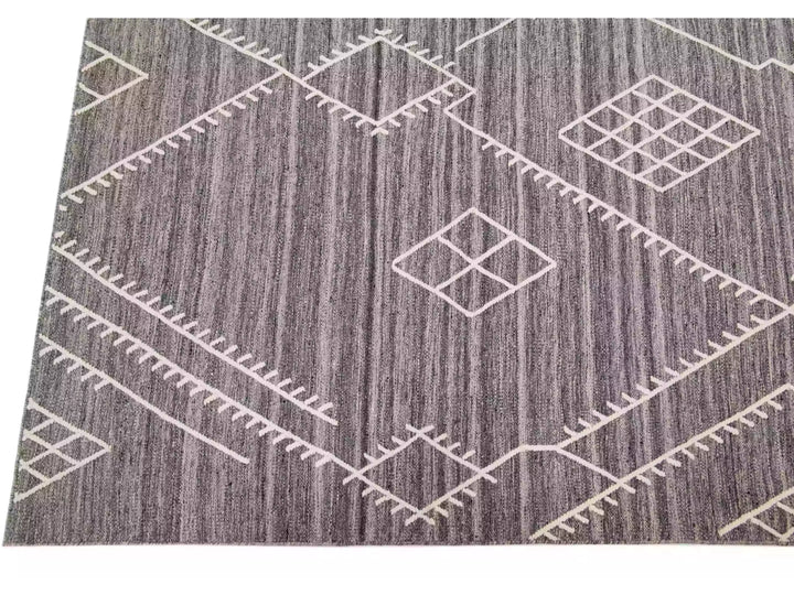 Modern Flaweave Wool Rug 10 X 14