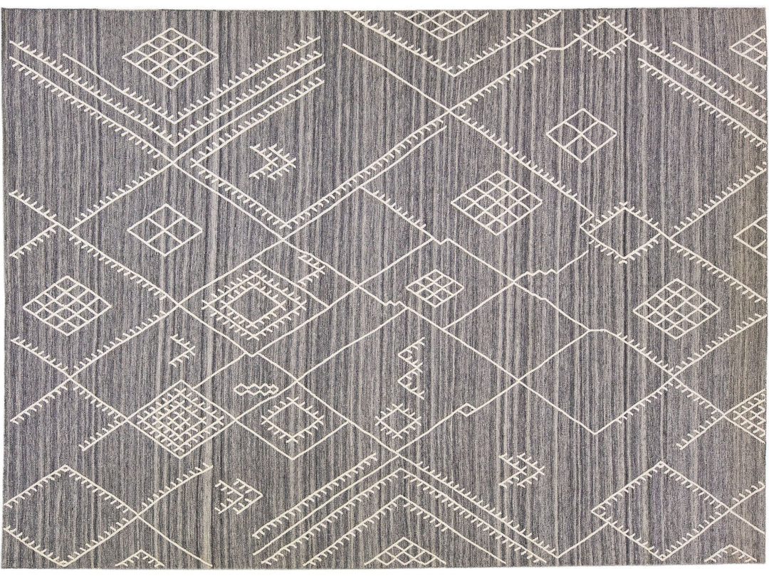 Modern Flaweave Wool Rug 10 X 14