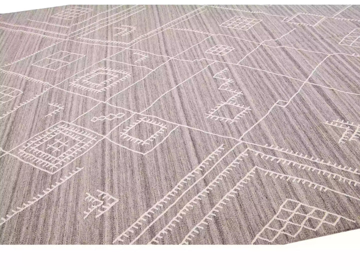 Modern Flaweave Wool Rug 10 X 13
