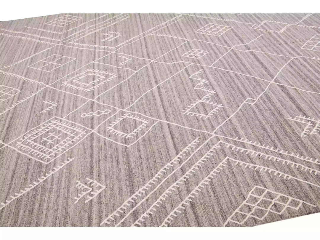 Modern Flaweave Wool Rug 10 X 13