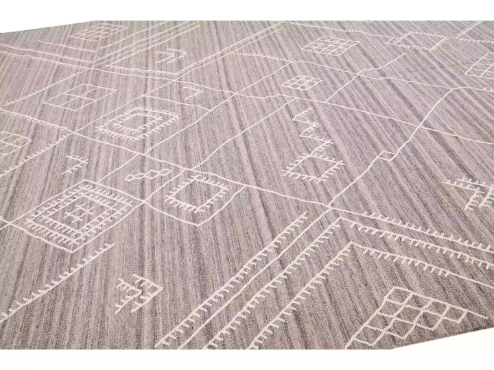 Modern Flaweave Wool Rug 10 X 13