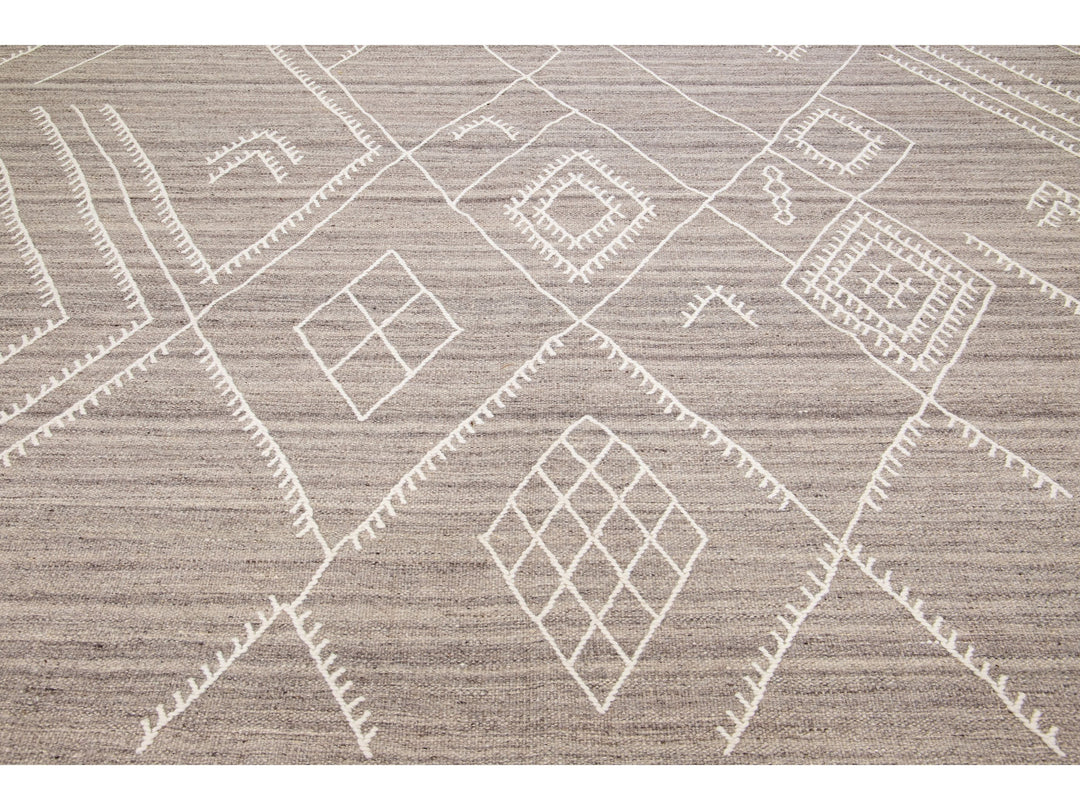 Modern Flaweave Wool Rug 10 X 13