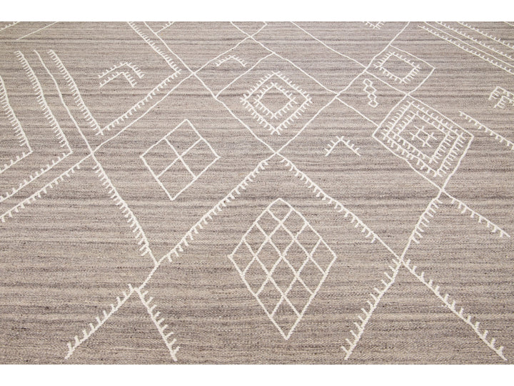 Modern Flaweave Wool Rug 10 X 13