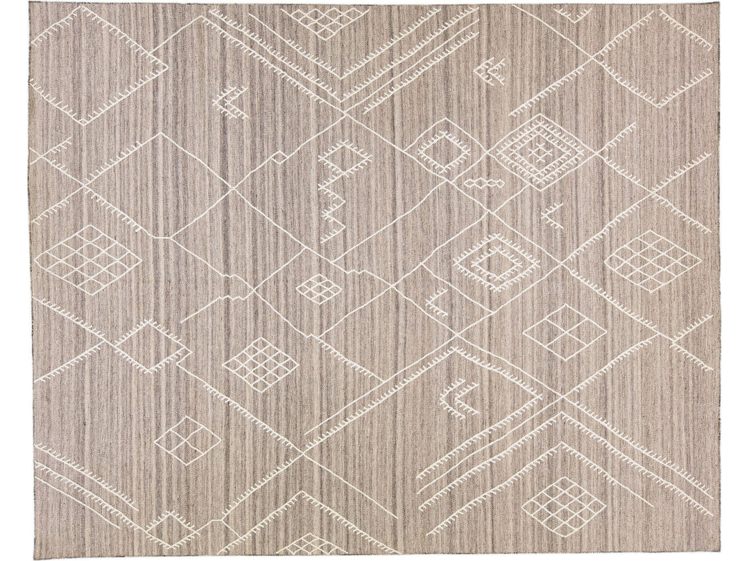 Modern Flaweave Wool Rug 10 X 13
