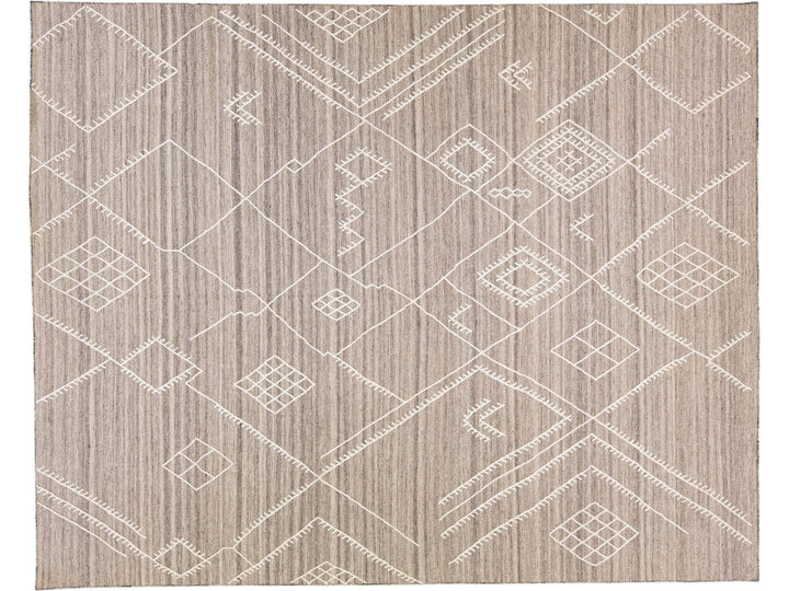 Modern Flaweave Wool Rug 10 X 13