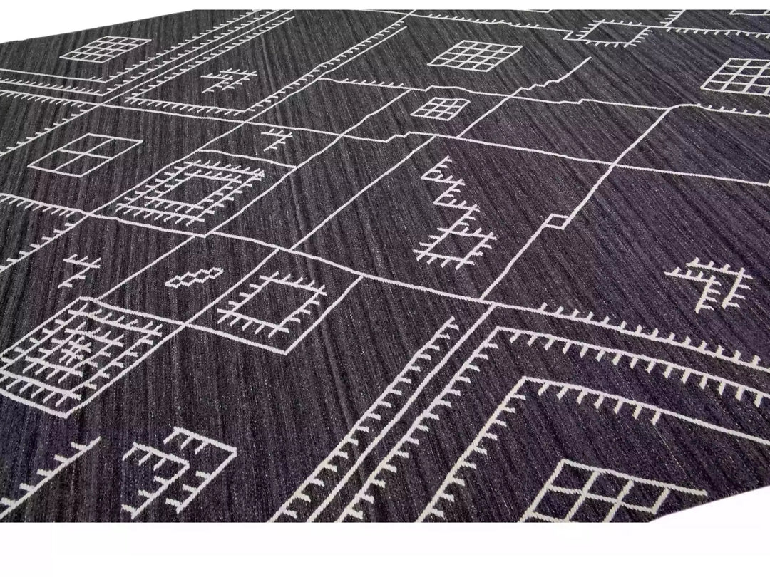 Modern Flaweave Wool Rug 10 X 14