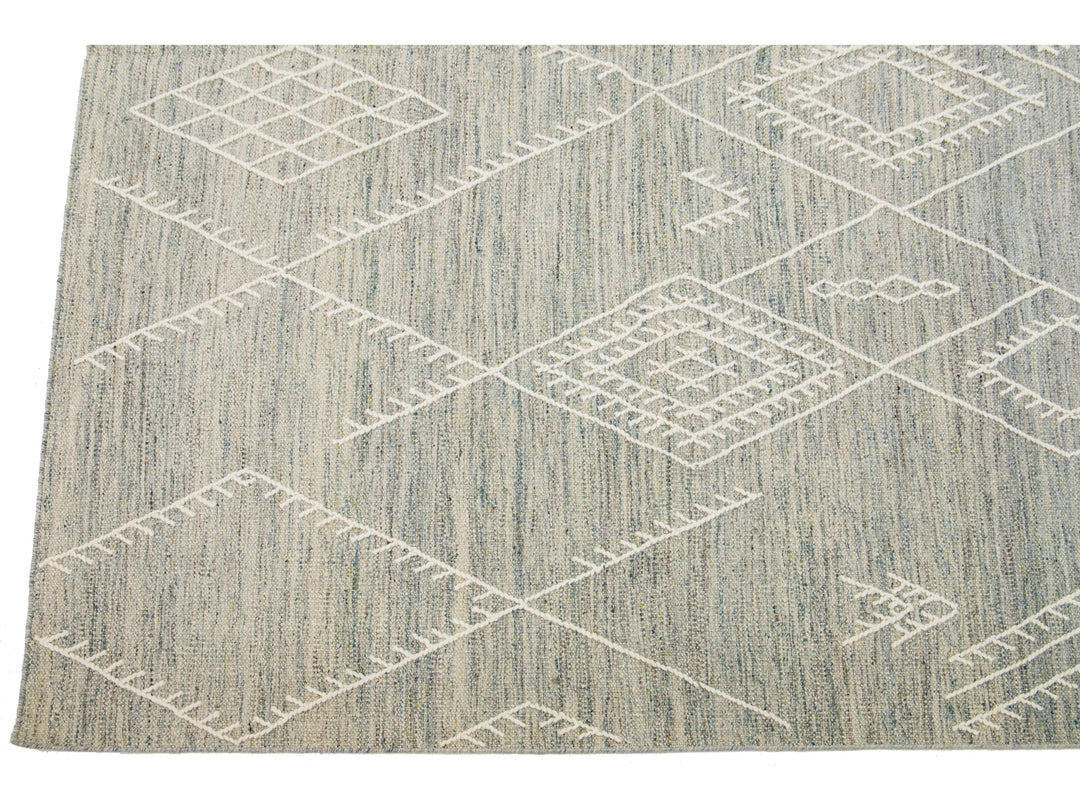 Modern Flaweave Wool Rug 10 X 13