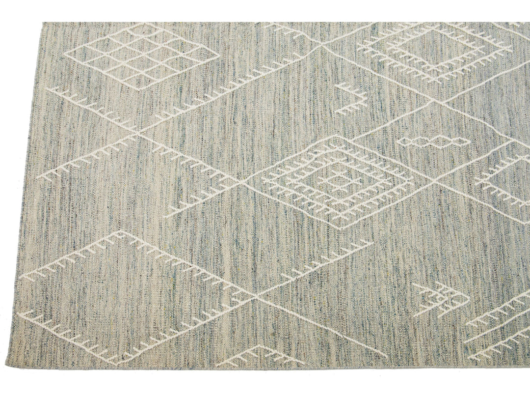 Modern Flaweave Wool Rug 10 X 13