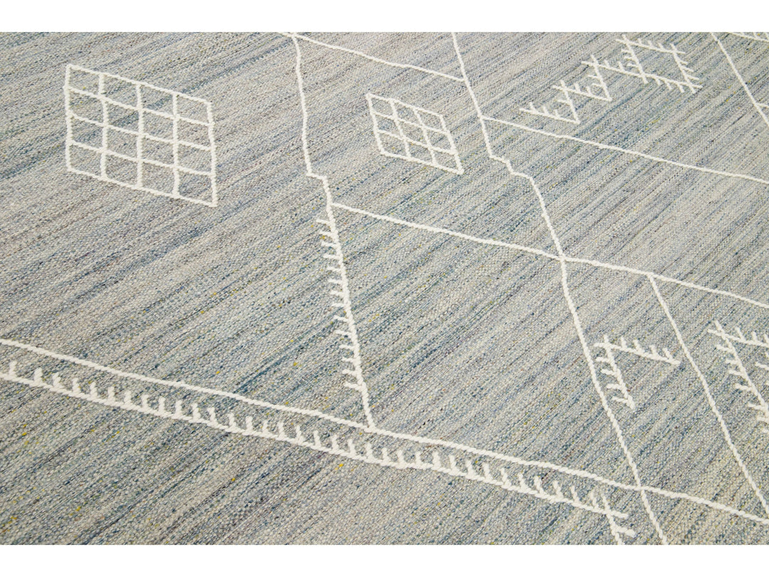 Modern Flaweave Wool Rug 10 X 13