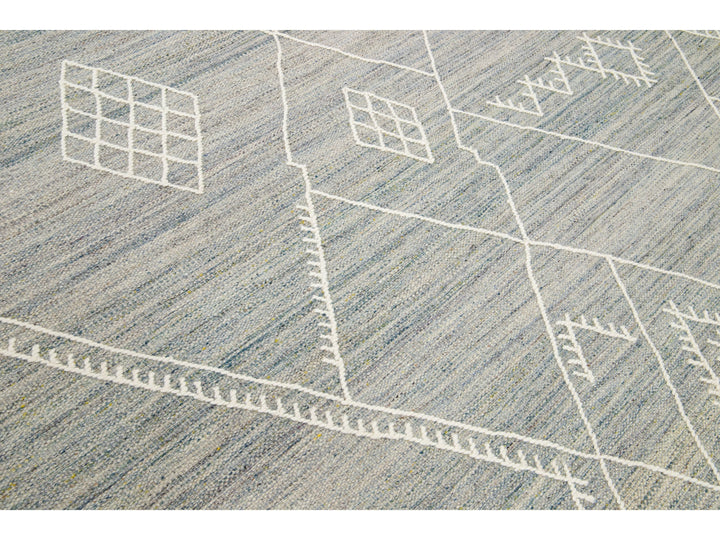 Modern Flaweave Wool Rug 10 X 13
