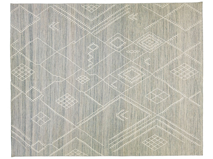 Modern Flaweave Wool Rug 10 X 13