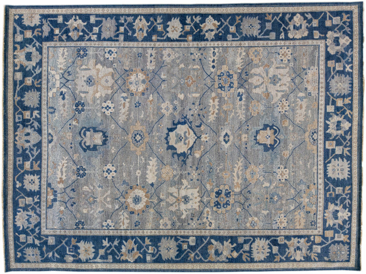 Modern Indian Wool Rug 9 X 12