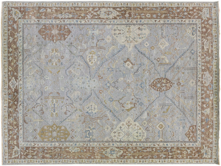 Apadana's Artisan Collection Handmade Floral Gray Wool Rug