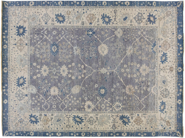 Gray Apadana's Artisan Collection Handmade Allover Designed Wool Rug