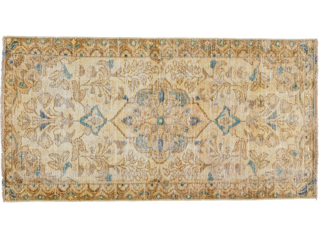 Vintage Distressed Wool Rug 2 X 4