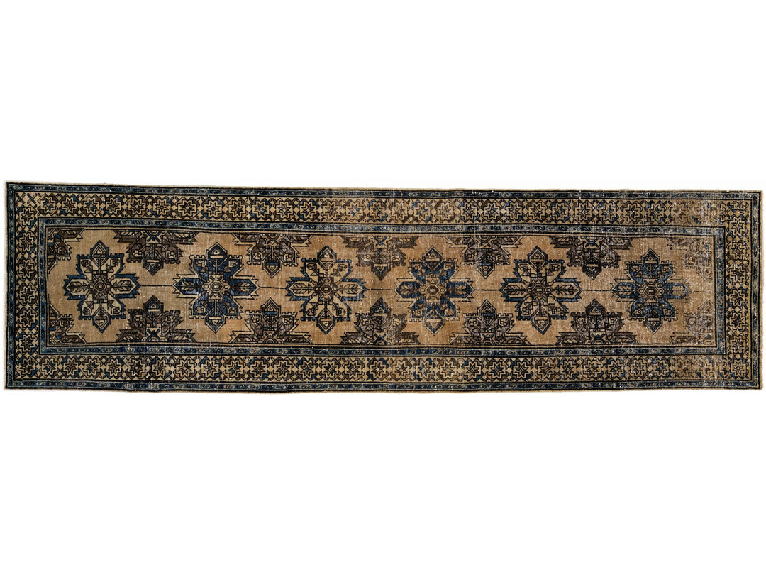 Vintage Distressed Wool Rug 4 X 13
