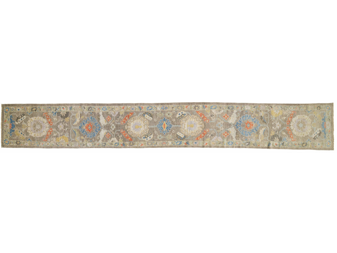 Modern Sultanabad Wool Runner 3 X 22