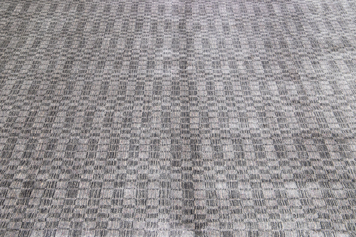 Modern Wool and Silk Rug 9 X 12