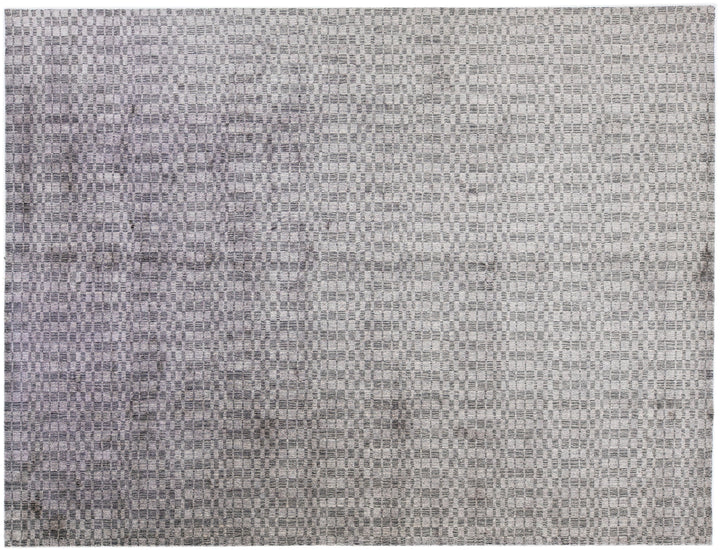 Modern Wool and Silk Rug 9 X 12