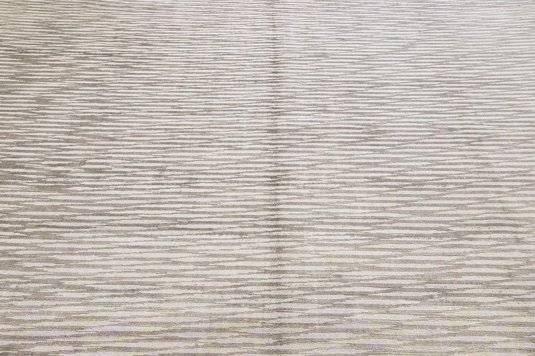 Modern Wool and Silk Rug 10 X 14