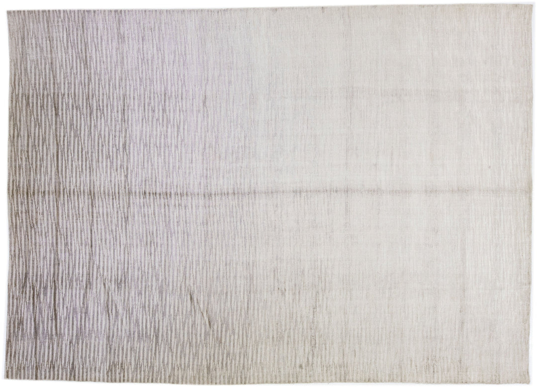 Modern Wool and Silk Rug 10 X 14