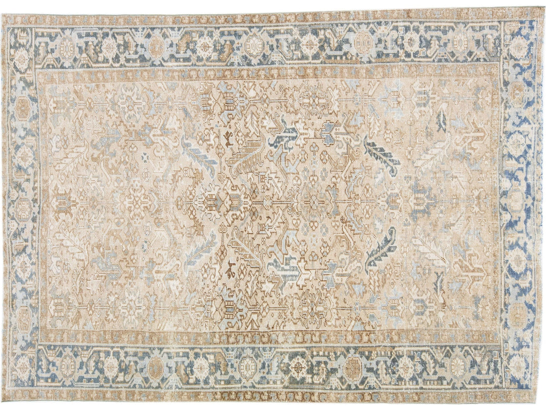 Antique Heriz Wool Rug 7 X 10