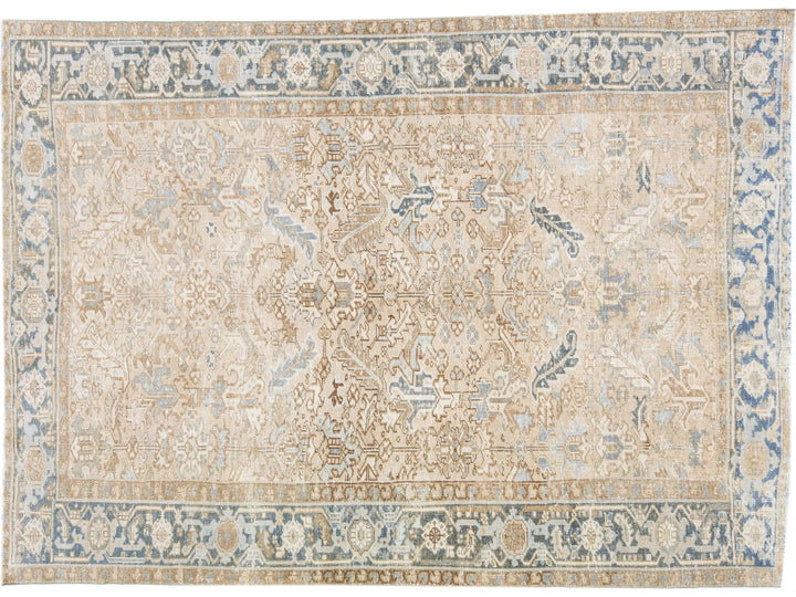 Antique Heriz Wool Rug 7 X 10
