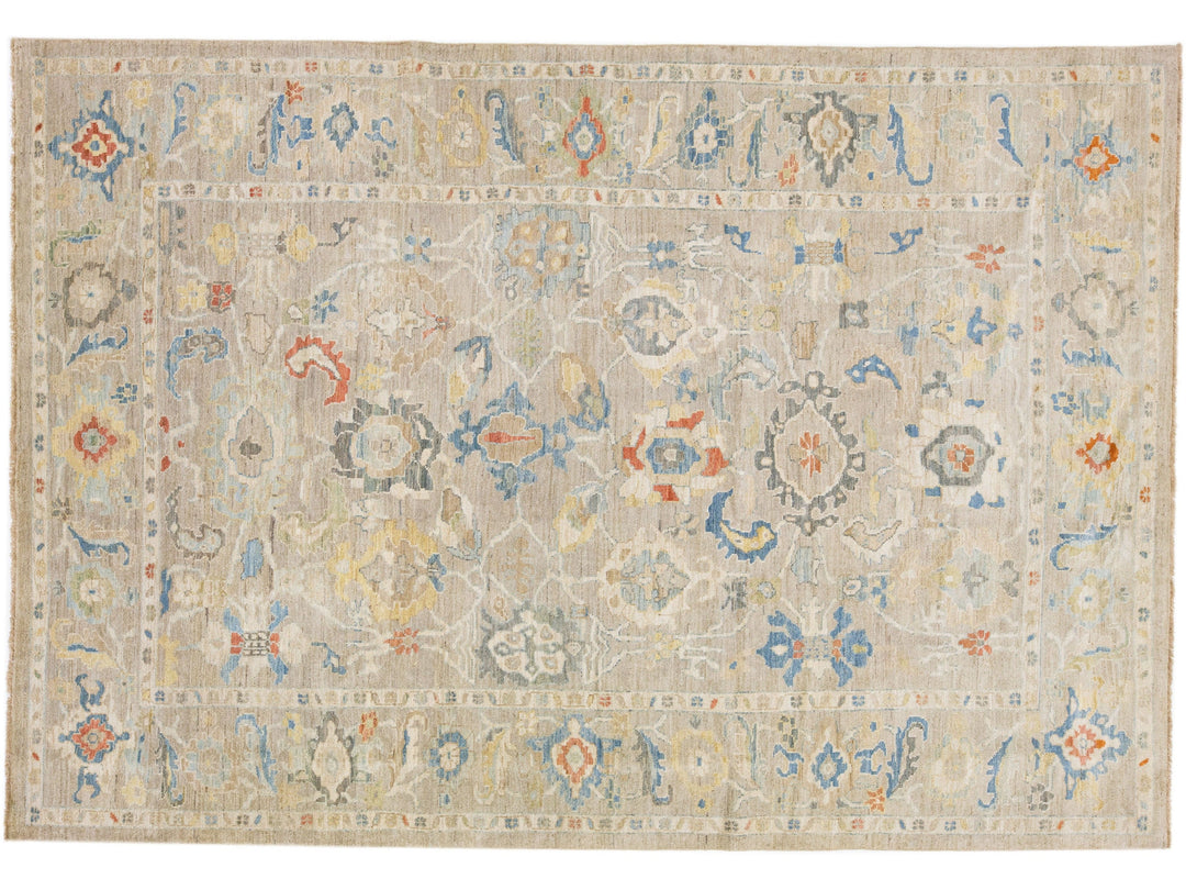 Modern Sultanabad Wool Rug 9 X 13