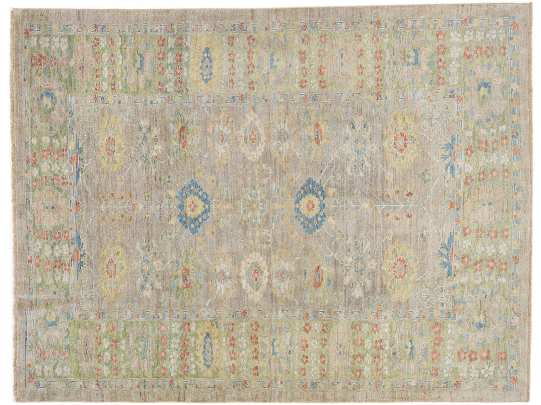 Modern Sultanabad Wool Rug 7 X 9