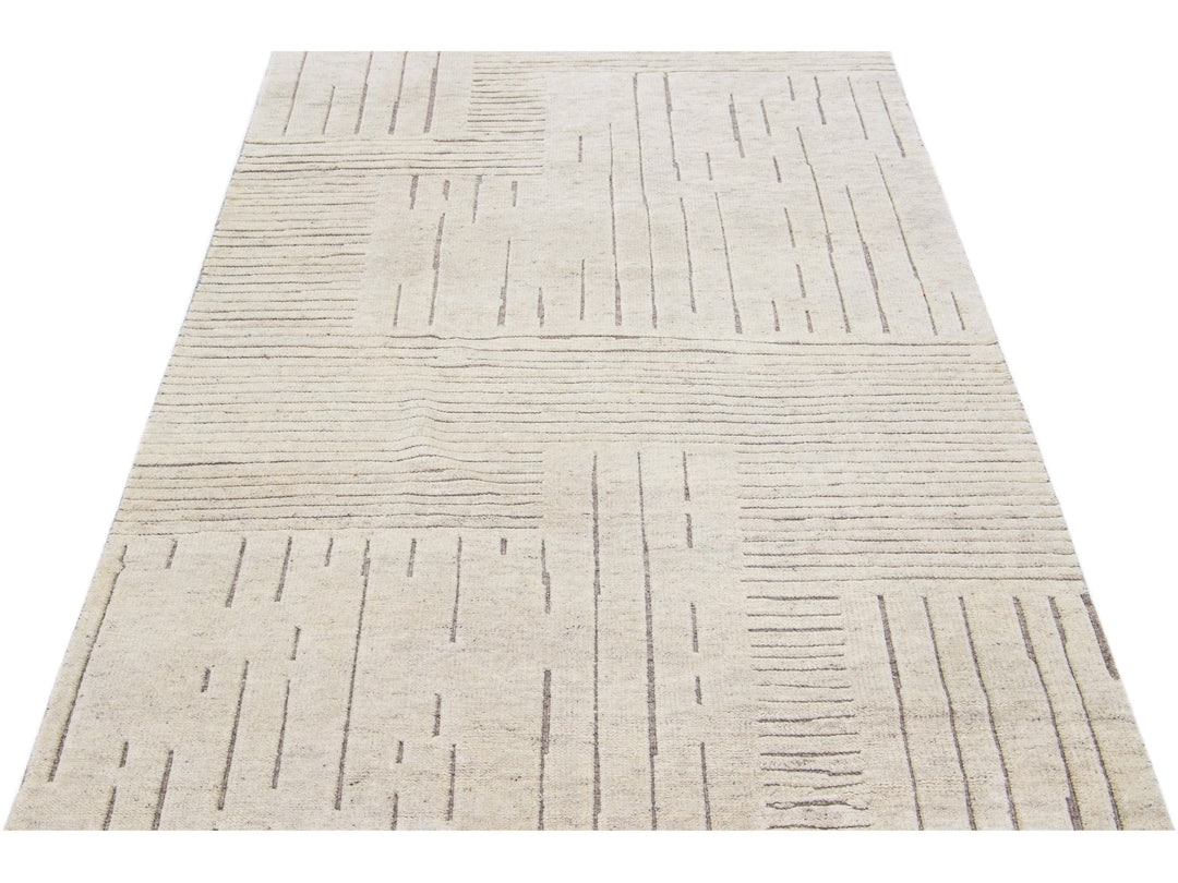 Modern Moroccan Wool Rug 5 X 8